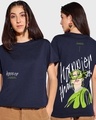 Shop Women's Blue Happier Than Ever (Billie) Graphic Printed Boyfriend T-shirt-Front
