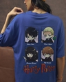 Shop Women's Blue Harry Potter and Friends Graphic Printed Oversized T-shirt
