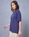Shop Women's Blue Heat Waves Graphic Printed Oversized T-shirt-Full