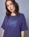 Shop Women's Blue Heat Waves Graphic Printed Oversized T-shirt