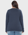 Shop Women's Blue Henley Neck Plus Size Slim Fit T-shirt-Design