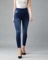 Shop Women's Blue High Rise Super Skinny Fit Jeans-Front