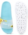 Shop Women's Blue Honey Printed Sliders-Full