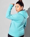 Shop Women's Blue Hooded Plus Size Sweatshirt-Design