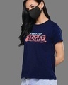 Shop Women's Blue IDGAF Printed  Premium Cotton T-shirt-Design