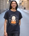 Shop Women's Blue Inner Peace Graphic Printed Boyfriend T-shirt-Front
