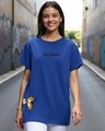 Shop Women's Blue It's a Deal Graphic Printed Boyfriend T-shirt-Front