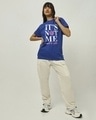 Shop Women's Blue Its Not Me Typography Boyfriend T-shirt-Full