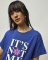 Shop Women's Blue Its Not Me Typography Boyfriend T-shirt