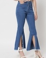 Shop Women's Blue Front Slit Jeans-Design