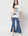 Shop Women's Blue Front Slit Jeans