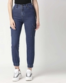 Shop Women's Blue Jogger Jeans-Front