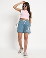 Shop Women's Blue Just Chill Typography Relaxed Fit Shorts