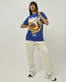 Shop Women's Blue Just Got Panda'd Graphic Printed Boyfriend T-shirt-Full