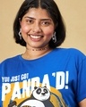 Shop Women's Blue Just Got Panda Graphic Printed Boyfriend Plus Size T-shirt