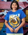 Shop Women's Blue Just Got Panda Graphic Printed Boyfriend Plus Size T-shirt-Front
