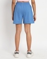 Shop Women's Blue Keep Pushing Typography Relaxed Fit Shorts-Full