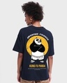 Shop Women's Blue Kung Fu Panda Graphic Printed Oversized T-shirt-Design