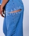 Shop Women's Blue Laser Cut Baggy Oversized Jeans