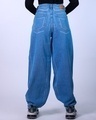 Shop Women's Blue Laser Rush Baggy Oversized Jeans-Design