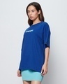 Shop Women's Blue Lazy Garfield Graphic Printed Oversized T-shirt-Design