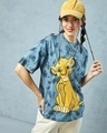 Shop Women's Blue Lion Graphic Printed Oversized T-shirt-Front