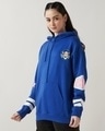 Shop Women's Blue Lolite Sports League Graphic Printed Oversized Hoodies-Full