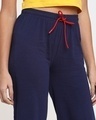Shop Women's Blue Flared Fit Lounge Palazzos-Full