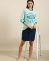 Shop Women's Blue M Typography Oversized T-shirt-Full