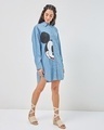 Shop Women's Blue Mickey Graphic Printed Super Loose Fit Shirt Dress-Design