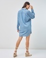Shop Women's Blue Mickey Graphic Printed Super Loose Fit Shirt Dress-Full