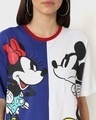 Shop Women's Blue Mickey and Mini Hyper Printed Oversized T-shirt