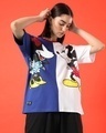 Shop Women's Blue Mickey and Mini Hyper Printed Oversized T-shirt-Front