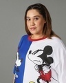 Shop Women's Blue & White Mickey and Mini Oversized Plus Size T-shirt