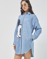 Shop Women's Blue Mickey Graphic Printed Super Loose Fit Shirt Dress-Front