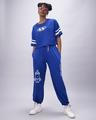 Shop Women's Blue Minion Blue Cord Graphic Printed Oversized Co-Ord Set-Full