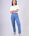 Shop Women's Blue Mom Fit Jeans-Design