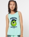 Shop Women's Blue Monsters University Graphic Printed Tank Top-Front