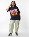 Shop Women's Blue Moody Jerry Graphic Printed Oversized Plus Size T-shirt-Full