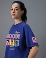 Shop Women's Blue Moody Powerpuff Girls Graphic Printed Oversized T-shirt