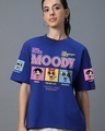 Shop Women's Blue Moody Powerpuff Girls Graphic Printed Oversized T-shirt-Front