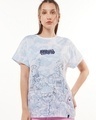 Shop Women's White & Blue Naruto Graphic Printed Boyfriend T-shirt-Front