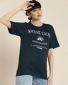 Shop Women's Blue Nature Calls Typography Oversized T-shirt-Design