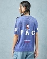 Shop Women's Blue Need Space Snoopy Graphic Printed Oversized Acid Wash T-shirt