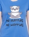 Shop Women's Blue No Hurries No Worries Graphic Printed Cotton T-shirt & Pyjamas Set