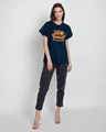 Shop Women's Blue Not Lazy Graphic Printed Boyfriend T-shirt-Full