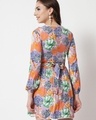 Shop Women's Blue & Orange All Over Floral Printed Dress-Design