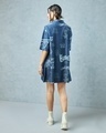 Shop Women's Blue All Over Printed Oversized Shirt Dress-Design