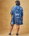 Shop Women's Blue All Over Printed Oversized Plus Size Shirt Dress-Design