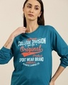 Shop Women's Blue Originals Typography Oversized T-shirt-Front